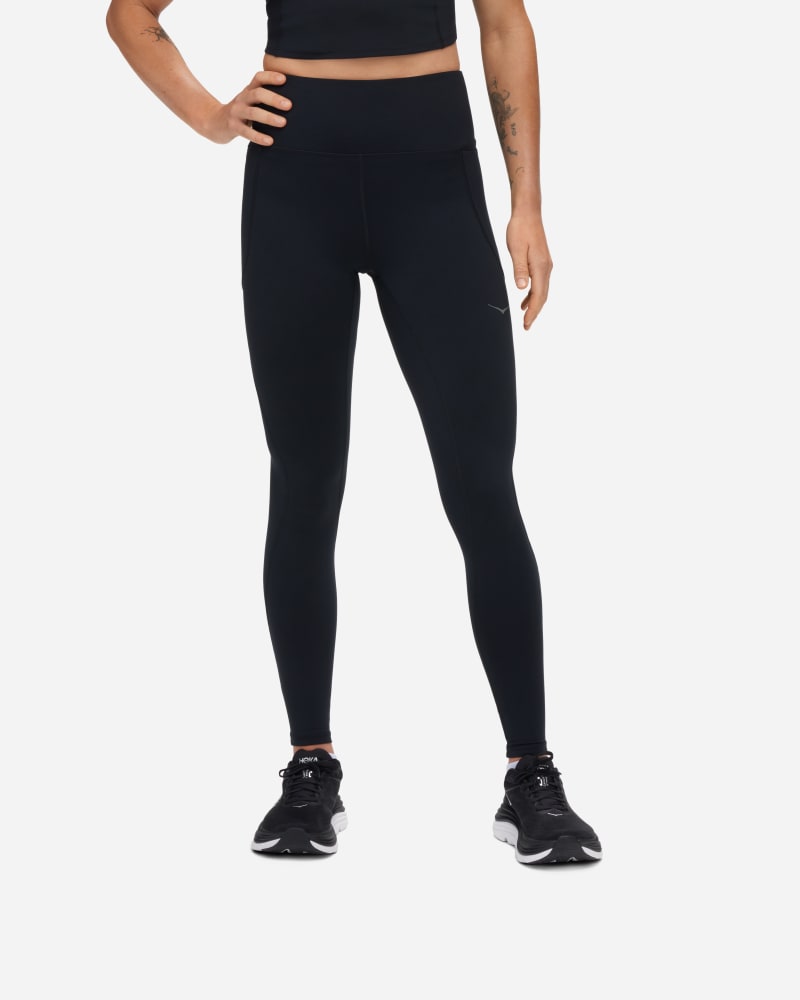 HOKA Women's Elaro Knit Tight 27" in Black, Size XS