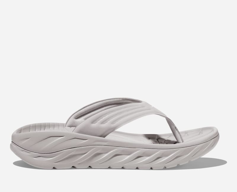 HOKA Men's Ora Recovery Flip 2 in Lunar Rock/White, Size 8.5