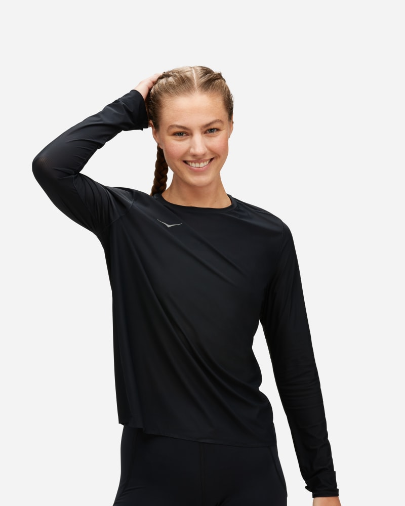 HOKA Airolite Run-top met lange mouwen voor Dames in Black, maat XS | Shirts Met Lange Mouwen