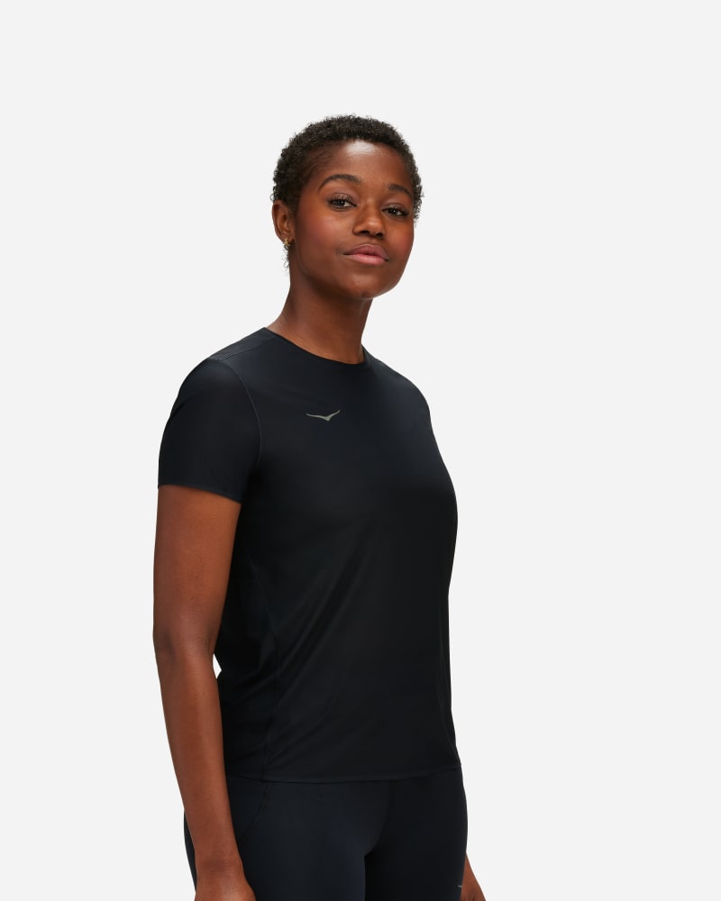 HOKA Women's Airolite Run Top in Black, Size Small