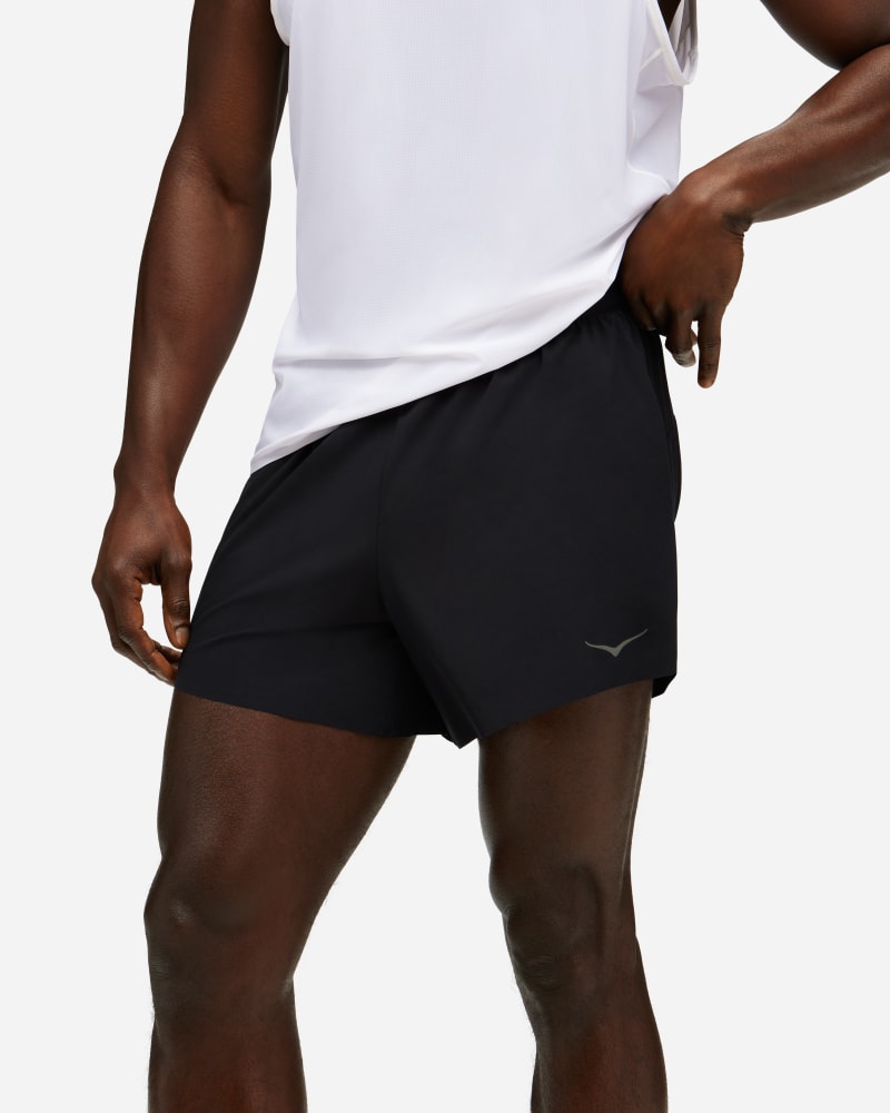 HOKA Men's Glide 5'' Short With Brief in Black, Size Large