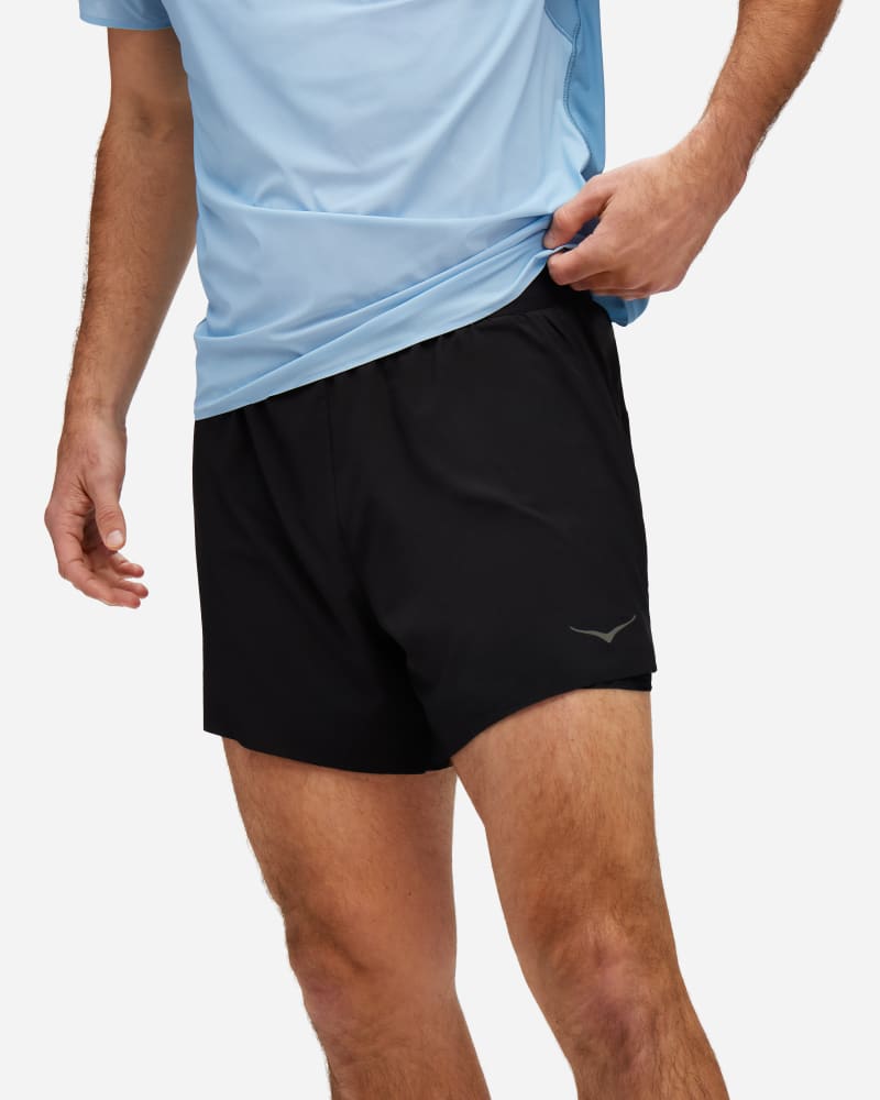 HOKA Men's Glide 5'' Short 2-In-1 in Black, Size XS