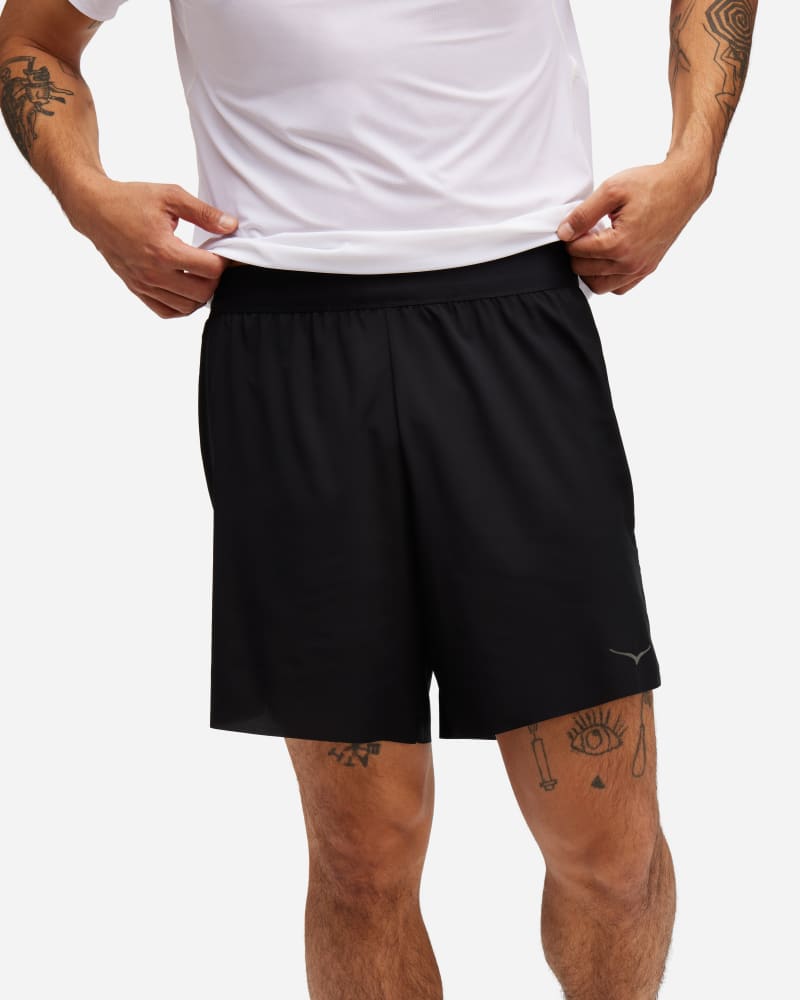HOKA Men's Glide 7'' Short With Brief in Black, Size XXL
