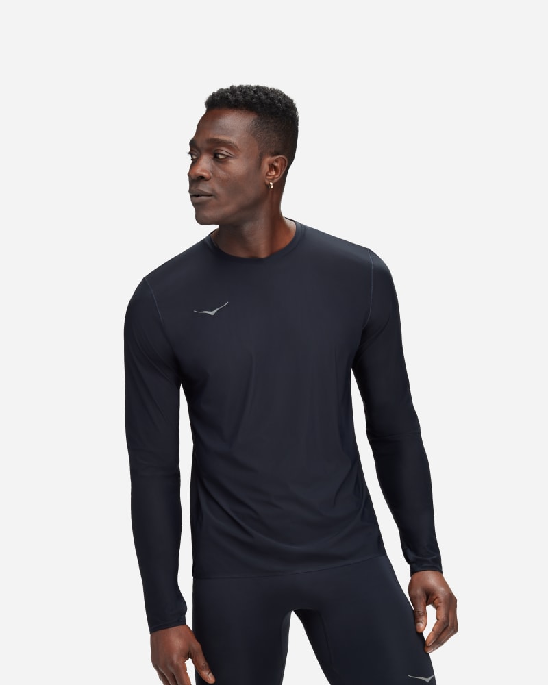 HOKA Langärmliges Airolite Laufshirt für Herren in Black Größe XS | Langarmshirts