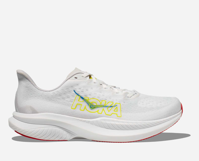 HOKA Men's Mach 6 Road Running Shoes in White/Nimbus Cloud, Size 8.5
