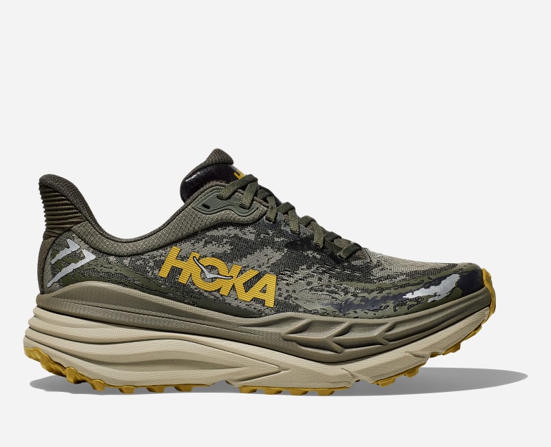 HOKA Stinson 7 Chaussures pour Homme en Olive Haze/Forest Cover Taille 42 | Trail