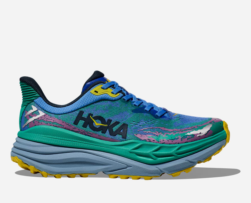 HOKA Stinson 7 Chaussures pour Homme en Virtual Blue/Tech Green Taille 42 | Trail