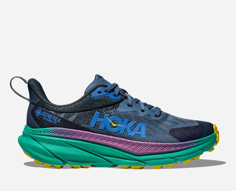 HOKA Women's Challenger 7 GORE-TEX Trail Shoes in Real Teal/Tech Green, Size 4