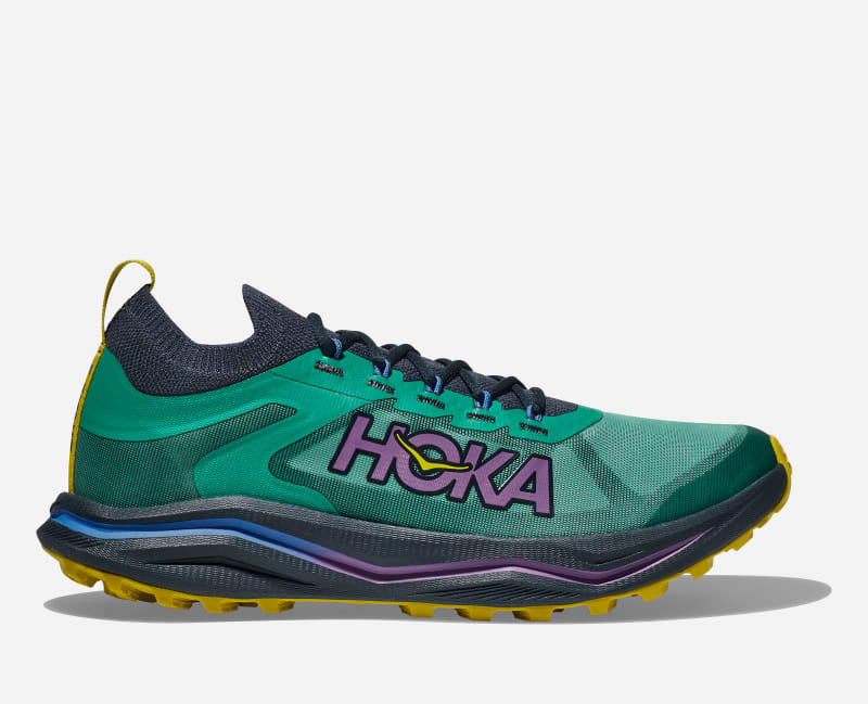HOKA Women's Zinal 2 Trail Shoes in Tech Green/Strata, Size 6.5