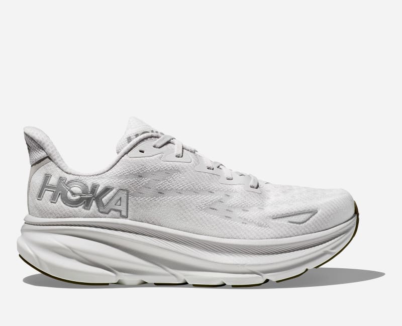 HOKA Men's Clifton 9 Road Running Shoes in Nimbus Cloud/White, Size 15.5