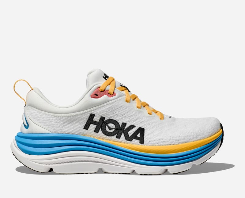 HOKA Gaviota 5 stabilitet sko i farger blanc de blanc/swim day, størrelse: 45 1/3