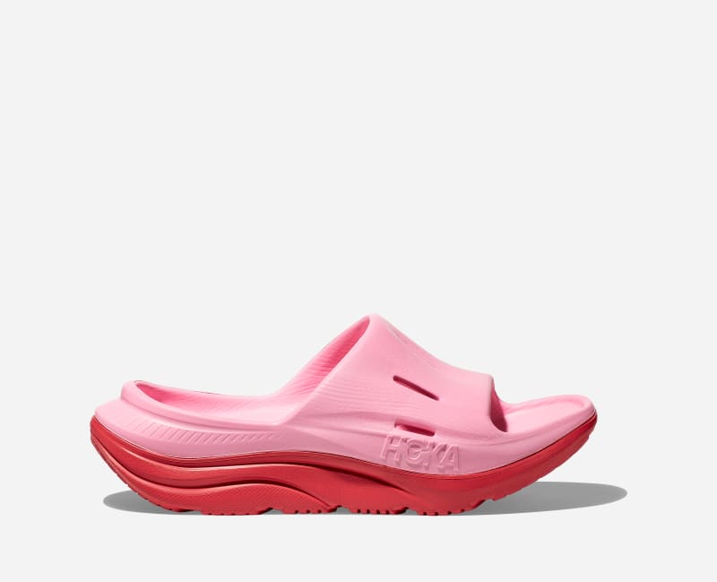 HOKA Kid's Ora Recovery Slide 3 in Peony/Cerise, Size 4