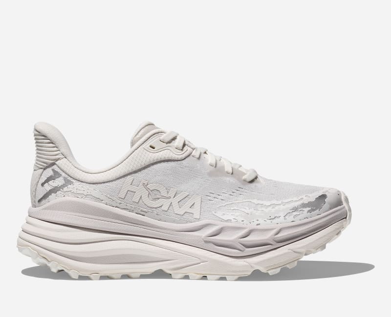 HOKA Women's Stinson 7 Trail Running Shoes in White/White, Size 42 2/3