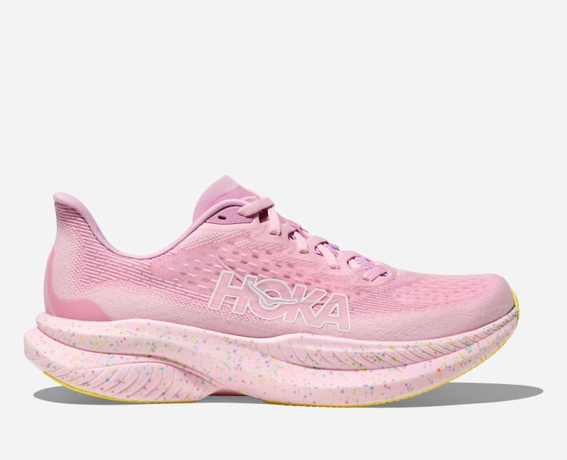 HOKA Women's Mach 6 Road Running Shoes in Pink Twilight/Lemonade