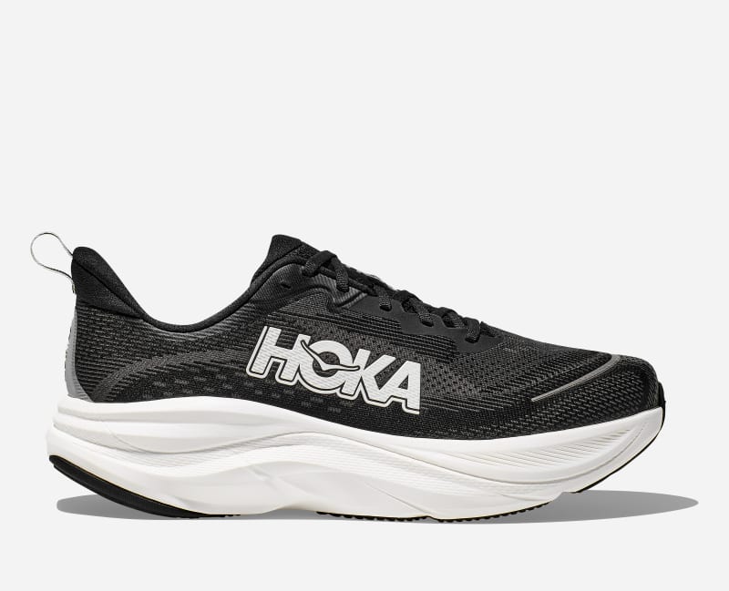HOKA Men's Skyflow Shoes in Black/White, Size 52