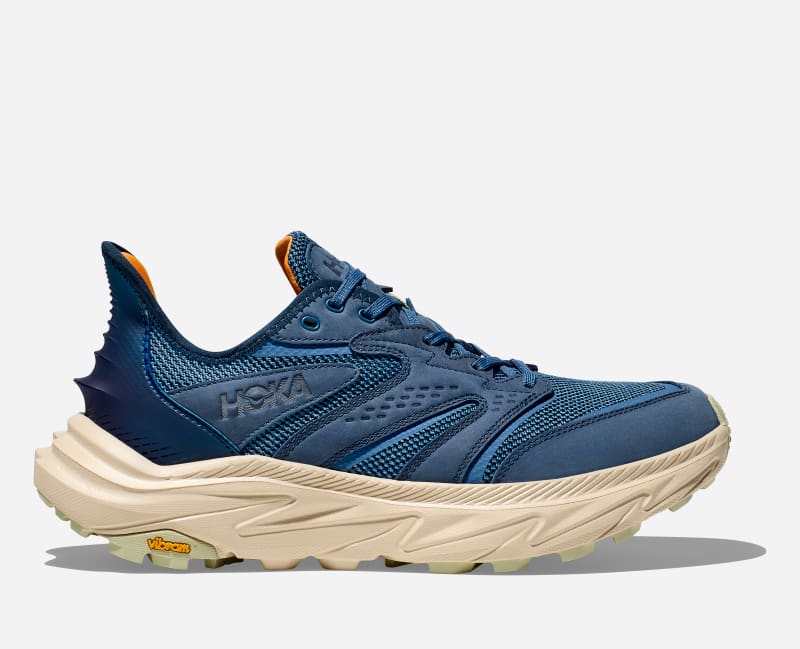 HOKA Men's Anacapa 2 Freedom Hiking Hiking Shoes in Foggy Night/Oat Milk, Size 42