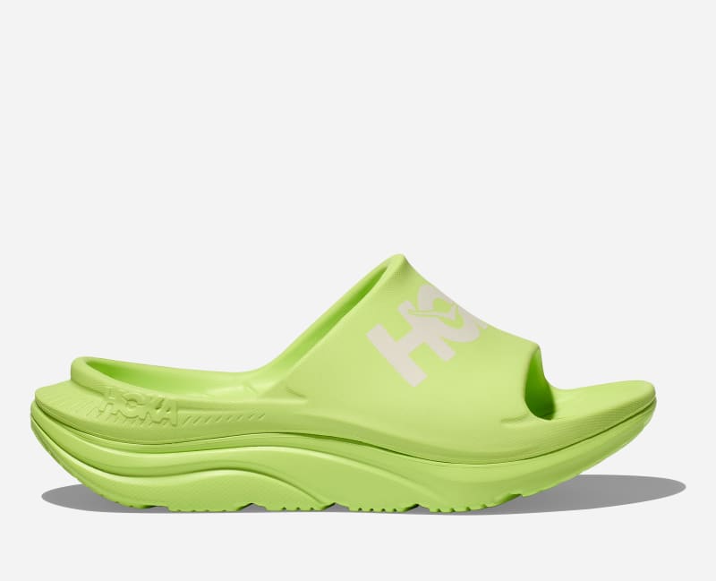 HOKA Ora Athletic Slide in Lettuce/White, Size M48/ W49 1/3