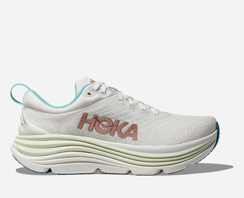 HOKA Gaviota 5 Schuhe für Damen in Frost/Rose Gold Größe 43 1/3 Weit | Straße