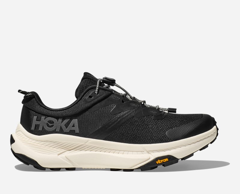 HOKA Men's Transport Hiking Hiking Shoes in Black/Alabaster, Size 46 2/3 W