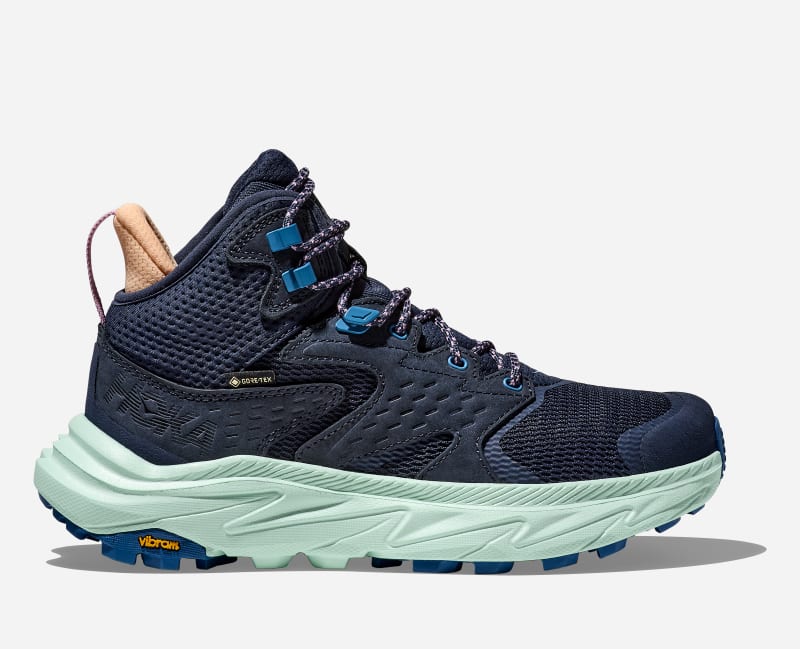 HOKA Anacapa 2 Mid GORE-TEX Schuhe für Damen in Varsity Navy/Aqua Breeze Größe 39 1/3 | Wandern
