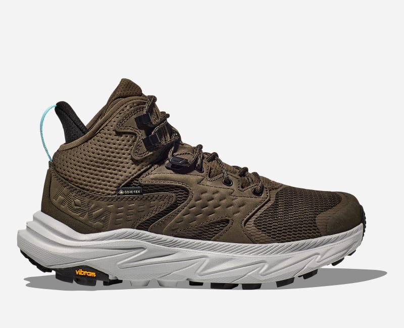 HOKA Men's Anacapa 2 Mid GORE-TEX Hiking Shoes in Deep Umber/Stardust, Size 13.5