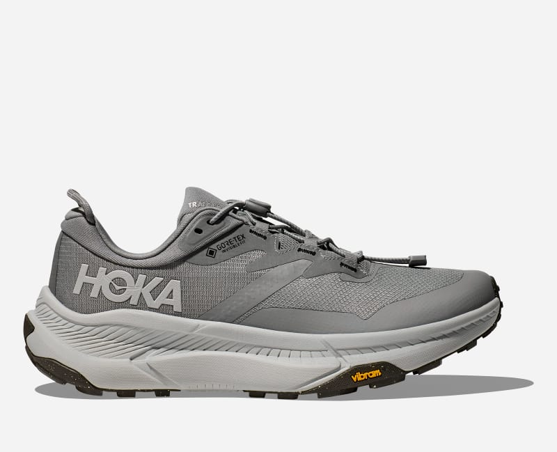 HOKA Men's Transport GORE-TEX Hiking Shoes in Galactic Grey/Stardust, Size 9.5