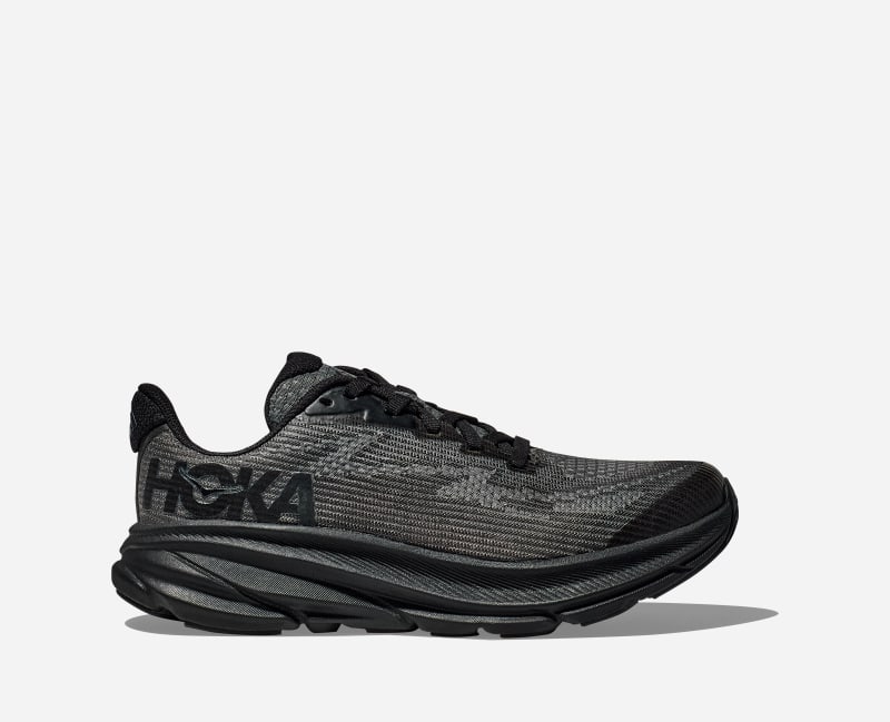 HOKA Clifton 9 Schuhe für Kinder in Black/Carbon Black Größe 36 2/3 | Straße