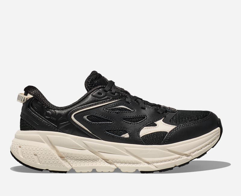 HOKA Clifton L Shoes in Obsidian/Alabaster, Size 42 2/3