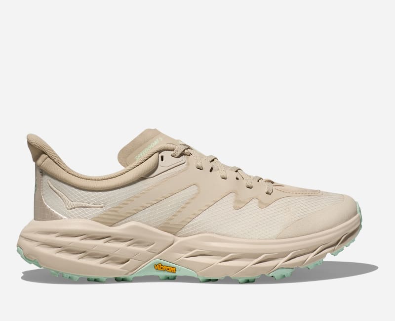 HOKA Stealth/Tech Speedgoat 5 Lifestyle Shoes in Oat Milk/Oatmeal, Size 9.5