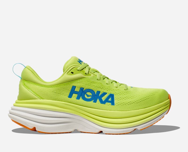 HOKA Bondi 8 løpesko i farger lettuce/solar flare, størrelse: 45 1/3