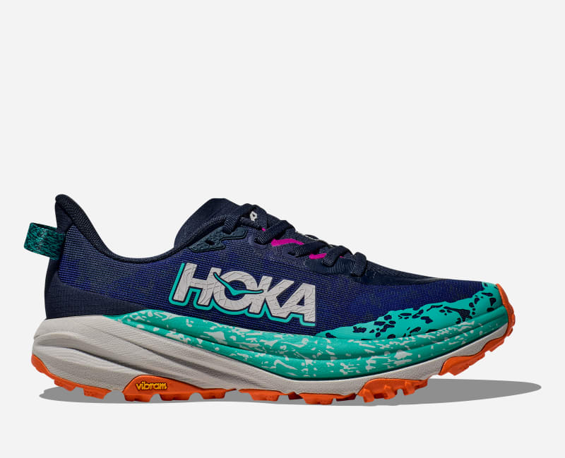HOKA Speedgoat 6 Chaussures pour Femme en Varsity Navy/Meteor Taille 36 Large | Trail