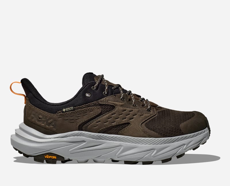 HOKA Men's Anacapa 2 Low GORE-TEX Hiking Shoes in Deep Umber/Stardust, Size 7 W
