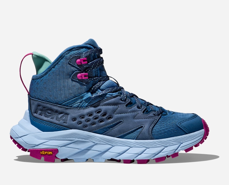 HOKA Women's Anacapa Breeze Mid Hiking Hiking Shoes in Foggy Night/Glacier Blue, Size 41 1/3