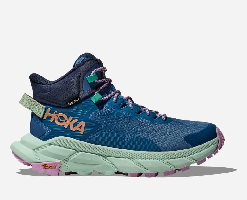HOKA Women's Trail Code GORE-TEX Hiking Shoes in Foggy Night/Aqua Breeze, Size 9