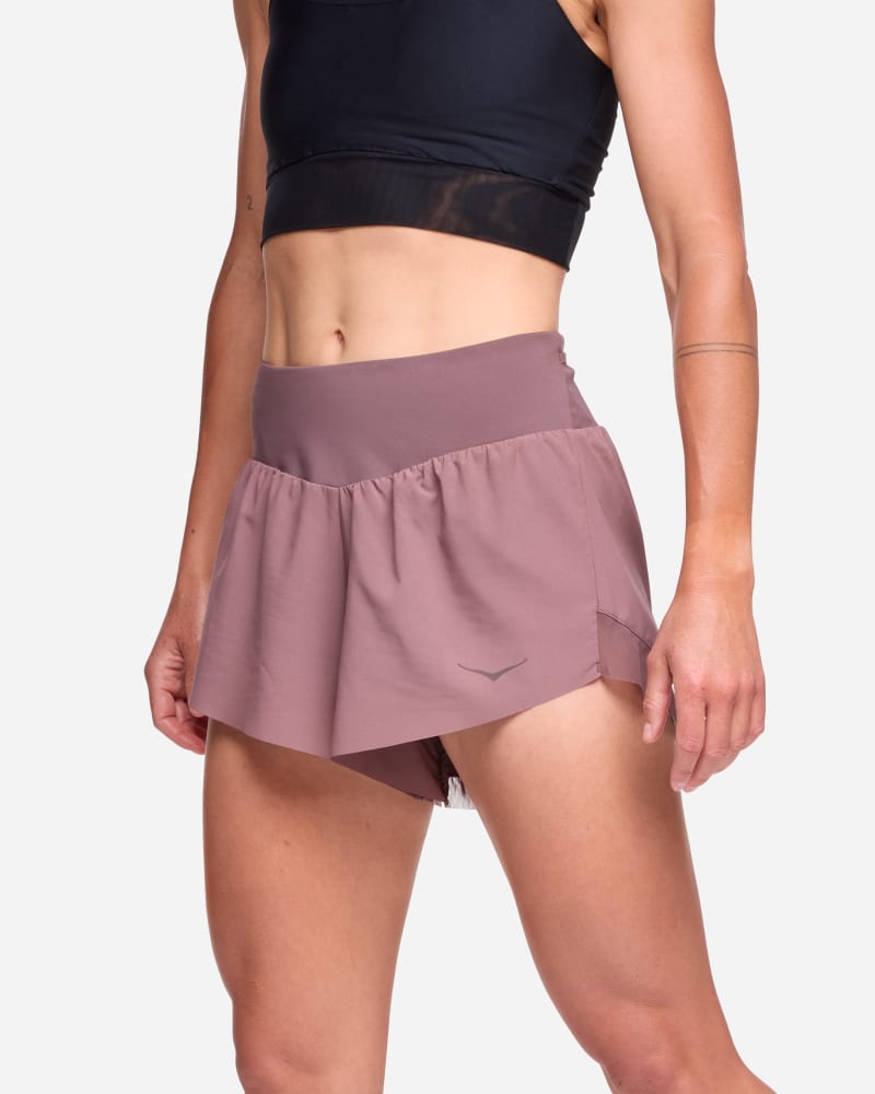 HOKA Glide Shorts, 10 cm für Damen in Smokey Quartz Größe 2XL | Shorts