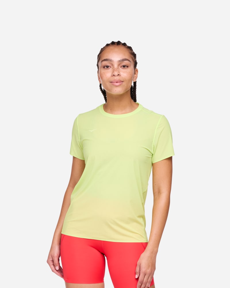 HOKA Haut de running Airolite pour Femme en Lettuce Taille L | T-Shirts À Manches Courtes