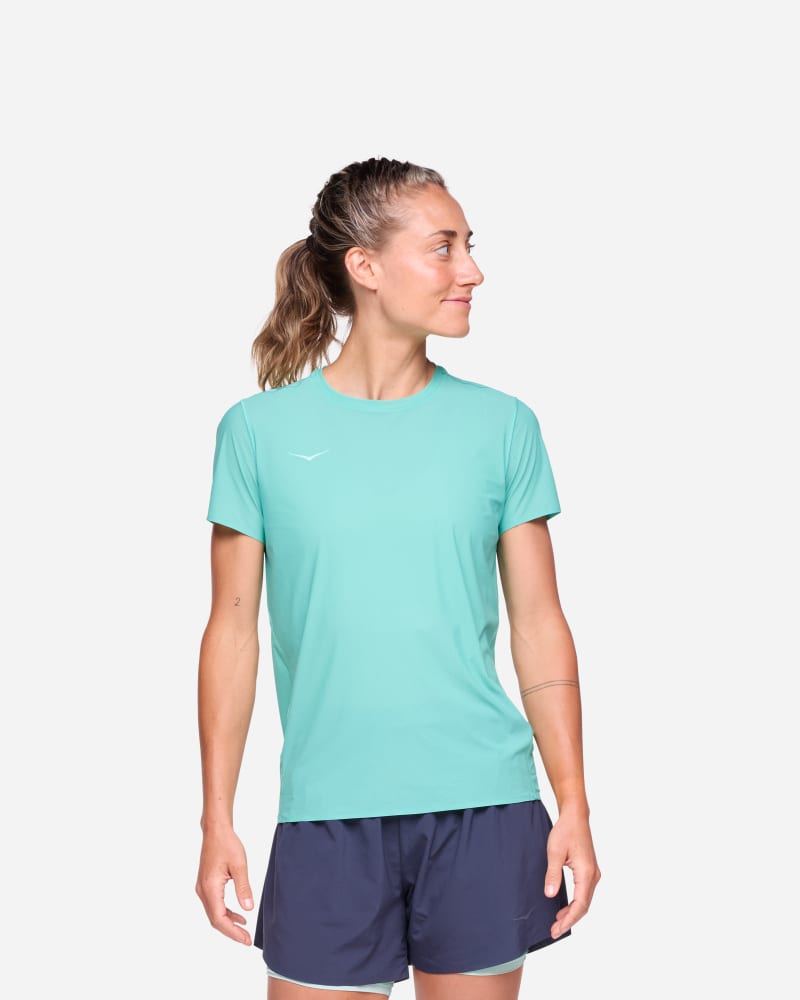 HOKA Women's Airolite Run Top in Shoreline, Size Small