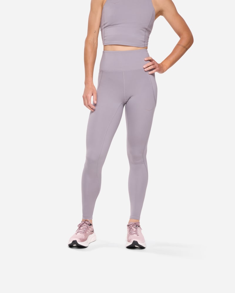 HOKA Women's Elaro Knit Tight 27" in Astral, Size Medium