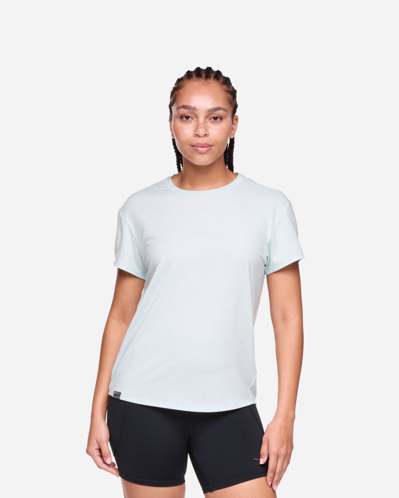 Women's HOKA Essential T-Shirt in Aqua Breeze Htr, Size XL