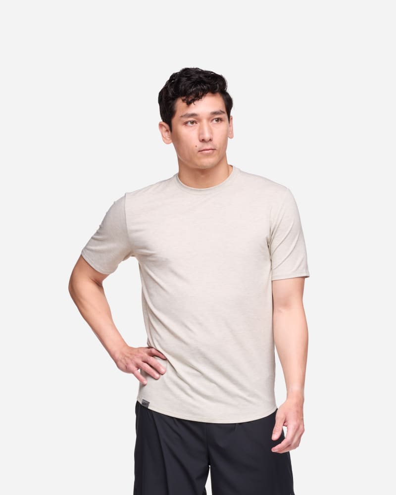 HOKA Men's Essential T-Shirt in Sesame Htr, Size XS