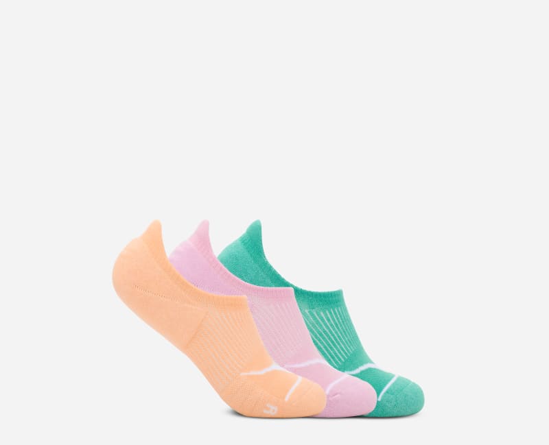 HOKA Lot de 3 paires de chaussettes invisibles en Cantaloupe/Pk Twilight/Shoreline Taille XL