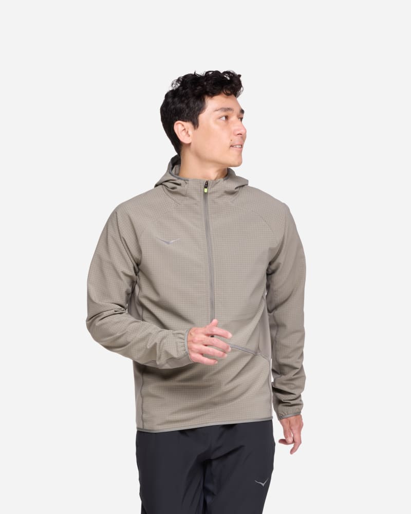 HOKA Men's Skyglow Half-Zip in Slate Grey, Size XS