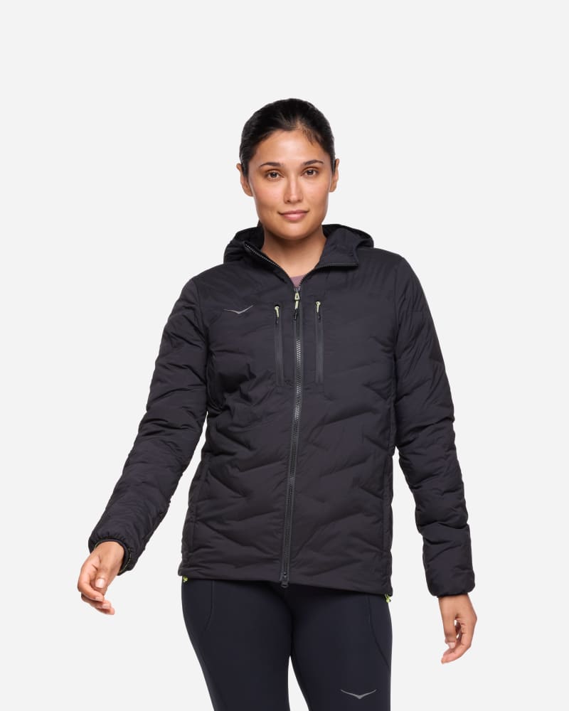 HOKA Women's SkyFill Outdoor Jacket in Black, Size Large
