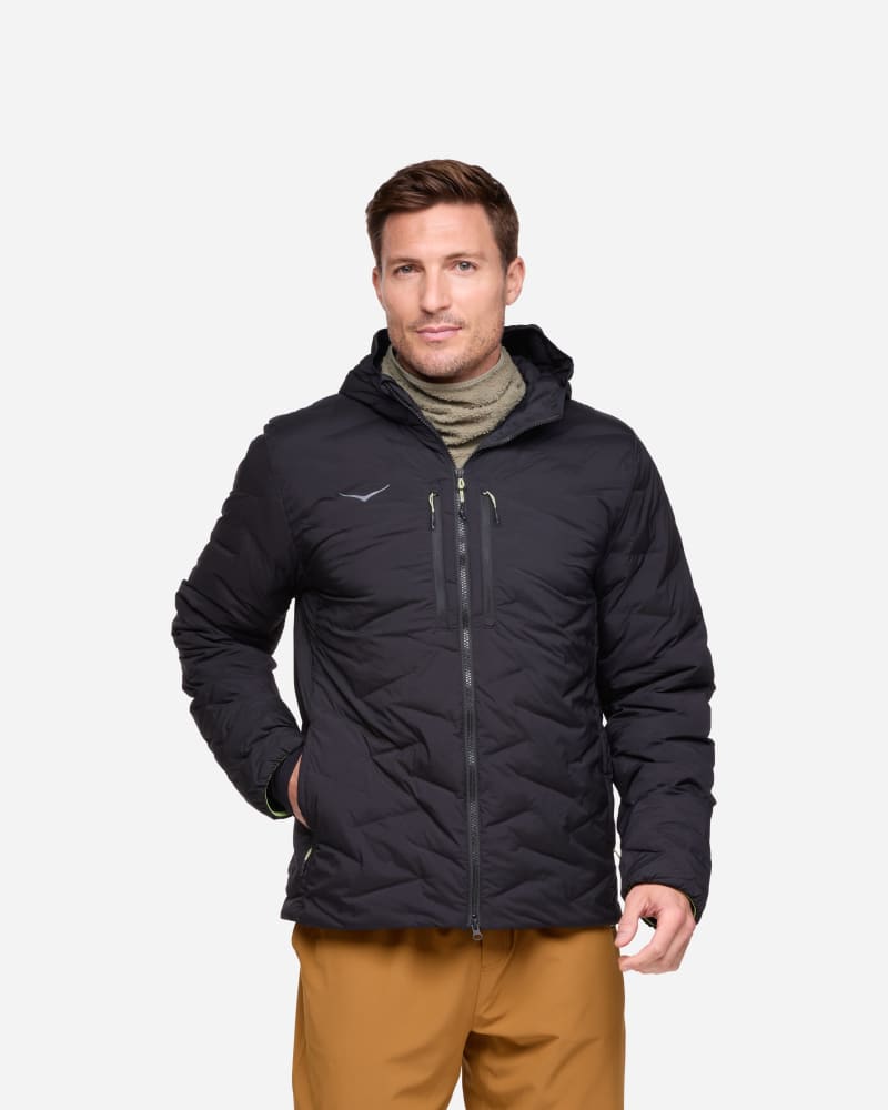 HOKA Men's Skyfill Outdoor Jacket in Black, Size Small