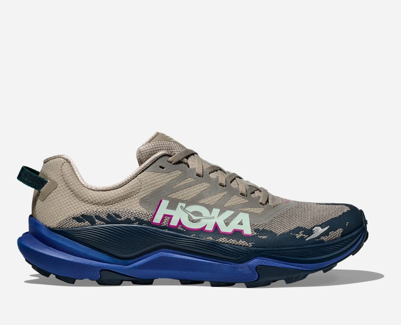 HOKA Men's Torrent 4 Trail Shoes in Farro/Ultramarine, Size 9