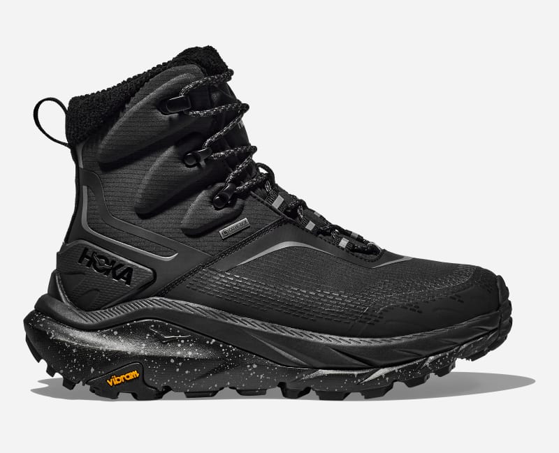 HOKA Men's Kaha 2 Frost Gore-Tex Hiking Hiking Shoes in Black/Black, Size 41 1/3