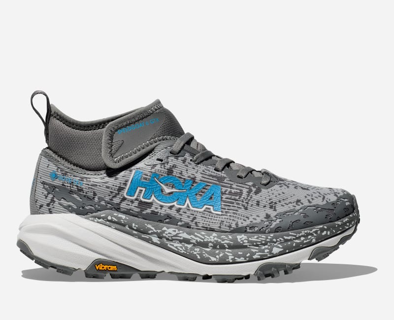 HOKA Women's Speedgoat 6 Mid GORE-TEX Trail Shoes in Asteroid/Cosmic Grey, Size 6