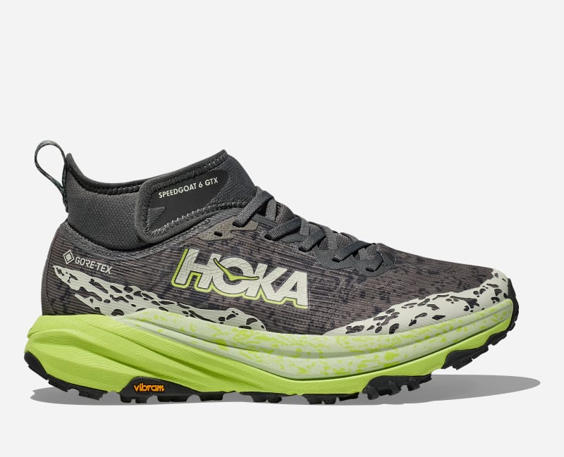 HOKA Men's Speedgoat 6 Mid GORE-TEX Trail Shoes in Outer Orbit/Lettuce, Size 13.5