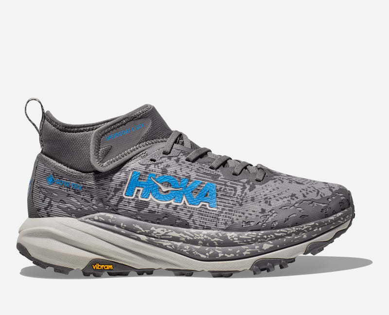 HOKA Men's Speedgoat 6 Mid Gore-Tex All-Terrain Running Shoes in Satellite Grey/Stardust, Size 43 1/3