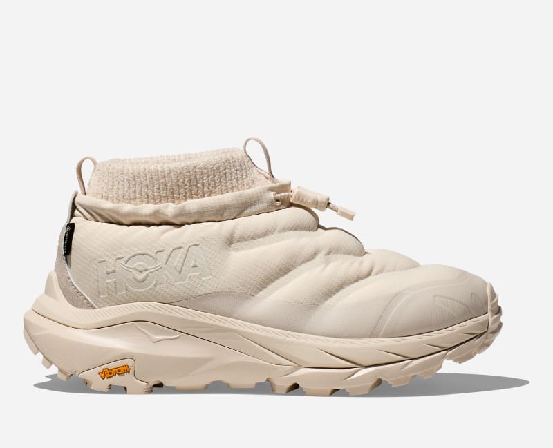 HOKA Women's Kaha 2 Frost Moc Gore-Tex Shoes in Oat Milk/Sesame, Size 37 1/3
